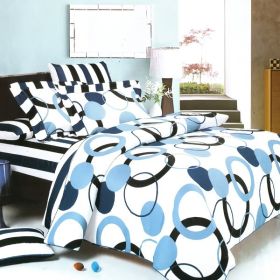 Blancho Bedding - [Artistic Blue] 100% Cotton 7PC MEGA Duvet Cover Set (Full Size)