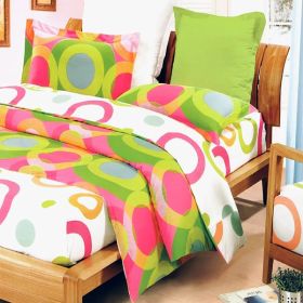 Blancho Bedding - [Rhythm of Colors] 100% Cotton 5PC MEGA Comforter Cover/Duvet Cover Combo (Twin Size)