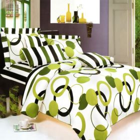 Blancho Bedding - [Artistic Green] 100% Cotton 7PC MEGA Duvet Cover Set (King Size)