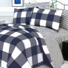 Blancho Bedding - [Navy & White] 100% Cotton 4PC Duvet Cover Set (Queen Size)(Comforter not included)