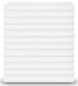 White Cotton Pillow Cases Standard Size Set of 12 Heavy Weight Quality Pillowcase with T 200 Thread Count Elegant Double Stitched Tailoring Pillowcase
