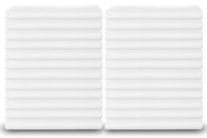 White Cotton Pillow Cases Standard Size Set of 24 Heavy Weight Quality Pillowcase with T 180 Thread Count Elegant Double Stitched Tailoring Pillowcase