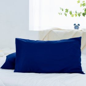 Polyester Knit Waterproof and Stain-Proof Pillowcase (Color: Dark blue, size: 47*74-5)